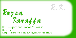 rozsa karaffa business card